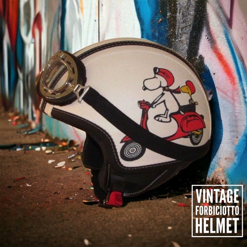 Casco vintage pelle snoopy - in,