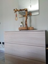 Lampada in legno pezzo unico lavorato a mano soggiorno camera da letto, vintage