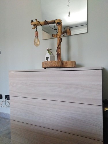 Lampada legno pezzo unico - pezzo,