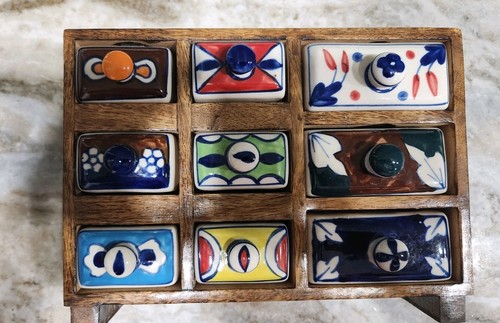 Cassettiera vintage ceramica - , e