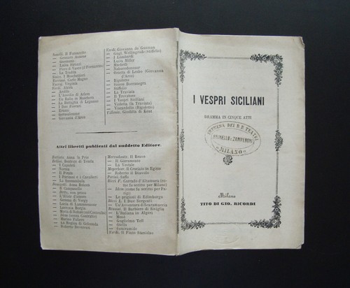 Libretto opera verdi vespri - opera, i