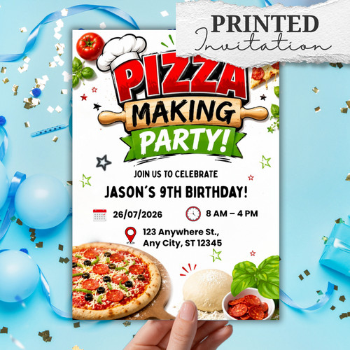 Invito compleanno festa pizza - invito,