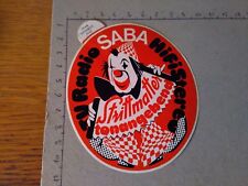 ADESIVO VINTAGE STICKER kleber saba tv radio hi fi stereo 