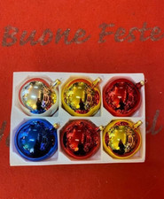 6 palline di Natale vintage in