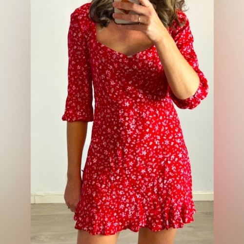 Mini abito zara rosso floreale - abito,