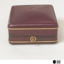 Antica scatola per gioielli in pelle e ottone "Bacchelli Torino" vintage  1940s