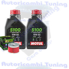 Kit Tagliando Olio Motul 5100 15W50 + Filtro Per Suzuki GZ250 Marauder 1999>2000