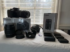 Canon EOS 4000D fotocamera reflex digitale nera - con obiettivo zoom 70-300, 3 batterie, scheda SD
