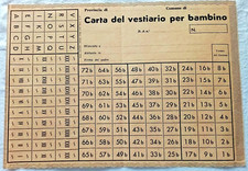 Tessera Carta Annonaria Del Vestiario Del Bambino, Non Utilizzata Anni '40