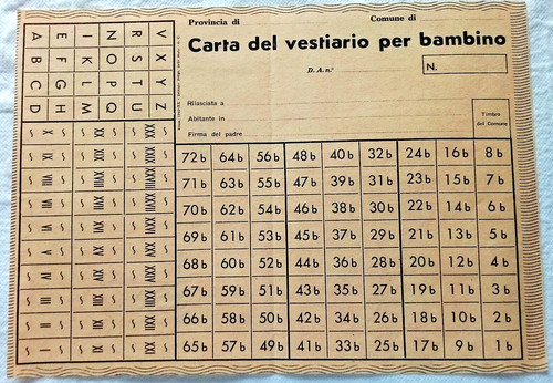 Tessera carta annonaria - annonaria, del