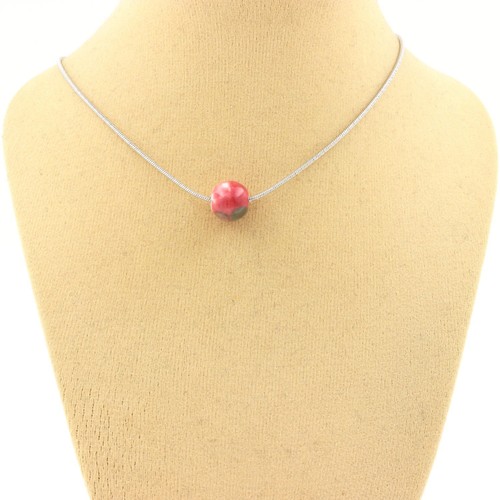 Collana perla diaspro verde - 1,