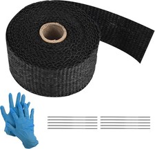 Benda Termica per Collettori Scarico Moto 5Mt Nero Con Fascette Acciaio Inox