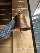 Campana da barca nautica grande 11" in ottone massiccio decorazione da parete...