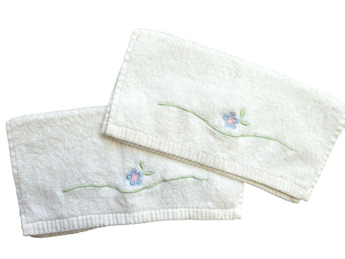 Salviette bagno fiori blu - da,