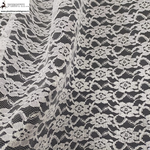 Tessuto stoffa pizzo bianco - pizzo,