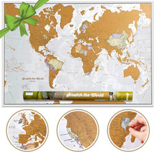 Mappa Del Mondo Da Grattare E Idee Regalo - Extra Large - 84 X 59 Cm -  - Da Più