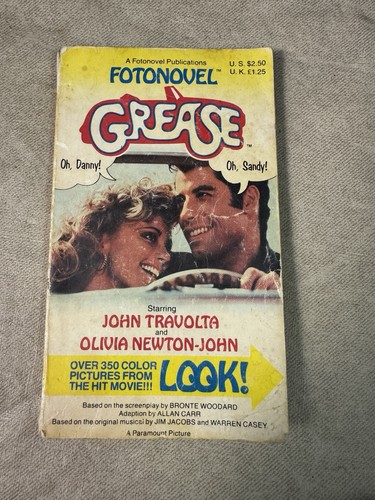 1978 grease movie fotonovel - grease,