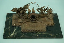 Calamaio ferro forgiato e battuto Liberty alla maniera di Edgar Brandt 1800 1900