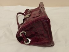 Borsa in pelle da coccodrillo in pelle bordeaux 