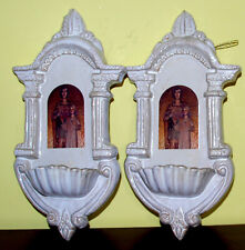 Acquasantiere• Coppia •Arte Sacra in Ceramica da muro• Vintage 32x16cm