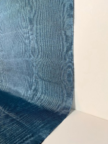 Tessuto moire seta blu - tessuto, 2