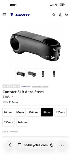 Giant contact slr aero stem - slr,