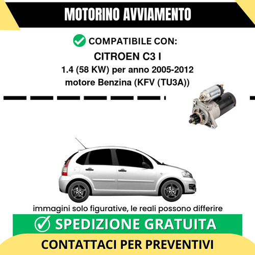 Motorino avviamento citroen - citroen, c3