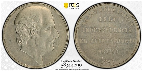 Medaglia messico 1893 miguel - 1893,