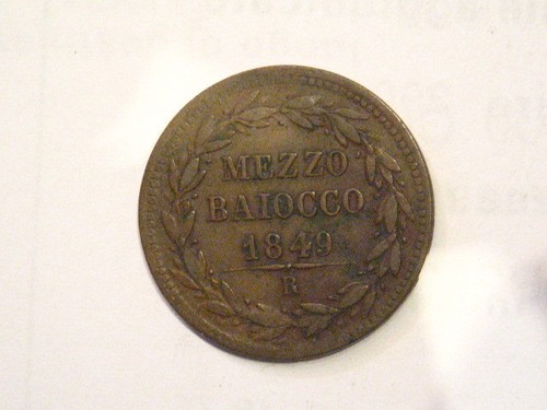 Vaticano mezzo baiocco 1849