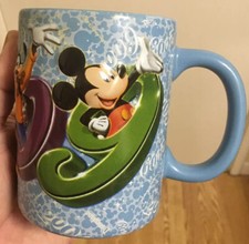 Disney Parks Pixar 2009 Coffee Tea Mug Cup 3 D 3D Raised Characters Authentic