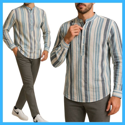 Camicia lino uomo slim fit - camicia,