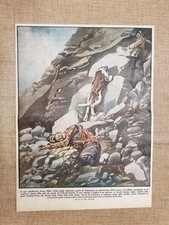 Retrocopertina Illustrazione Popolo 1930 Tragedia Colle Gigante Cesare Ollier