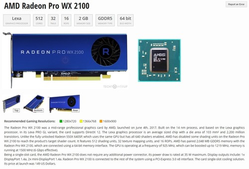 Amd radeon pro 2100 gb - wx,