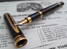 Penna Stilo Waterman 1883 - 1983 Uomo 100 Nero Oro Massiccio 18 Carati 18K 750