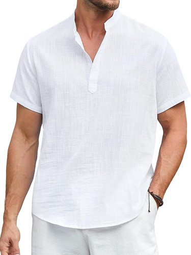 Camicia uomo lino cotone - camicia,