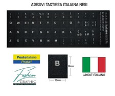 Adesivi Per Tastiera Italiana Neri Da Notebook Pc Portatili Computer Stickers 