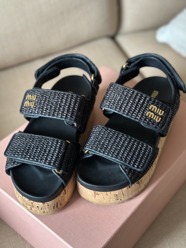 Sandali con zeppa miu - con,