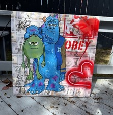 Quadro originale "Mostri" 20 x 20 su tela di legno/street art/graffiti