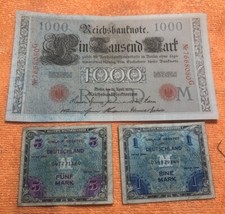 3 Banconote Tedesche Antiche