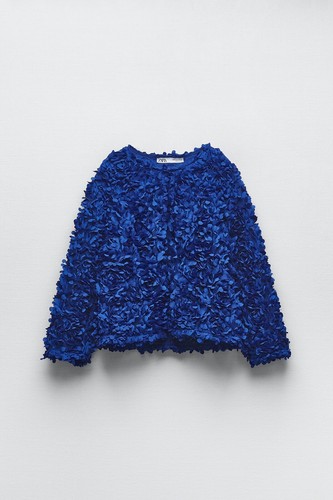 Zara cardigan blu - blu, tessuto