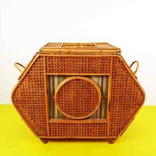 grande cesto in vimini vintage