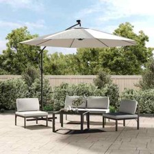 vidaXL Telo di Ricambio per Ombrellone a Sbalzo Bianco Sabbia 300 cm