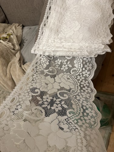 White lace curtain valances - lace,