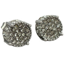 ORECCHINI UOMO DONNA BRILLANTI URBAN BOTTONE 8MM PIETRE EFFETTO PUNTOLUCE OPACO.