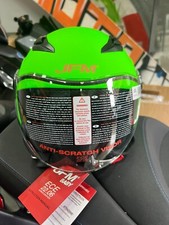 CASCO BAMBINO JFM CON VISIERA LUNGA - VERDE FLUO - JET  - SCOOTER - OMOLOGATO