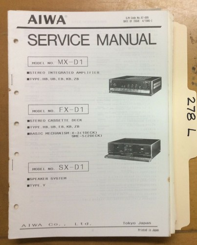 Aiwa sx d1 manuale - d1,