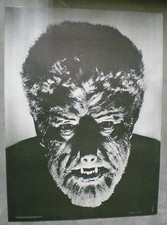 POSTER VINTAGE ANNI SESSANTA LON CHANEY E' THE WEREWOLF L'UOMO LUPO RARO CINEMA