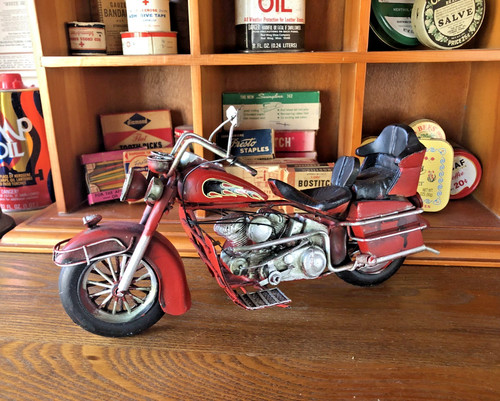 Modellino moto metallo rosso