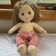 Mattel MY CHILD DOLL 1985 bambina, capelli biondi ondulati/castano chiaro e occhi verdi