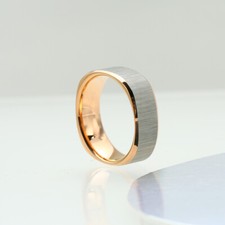 Anelli Uomo Anelli in Tungsteno per Uomo Anello Promessa Quadrati Fedi Nuziali Oro Rosa